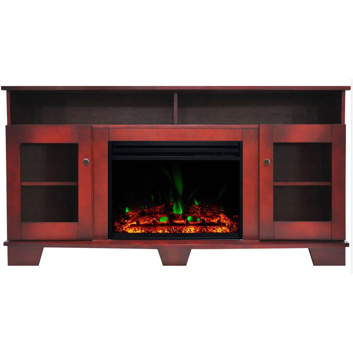 Electric Fireplace Heater with Cherry TV Stand G75117