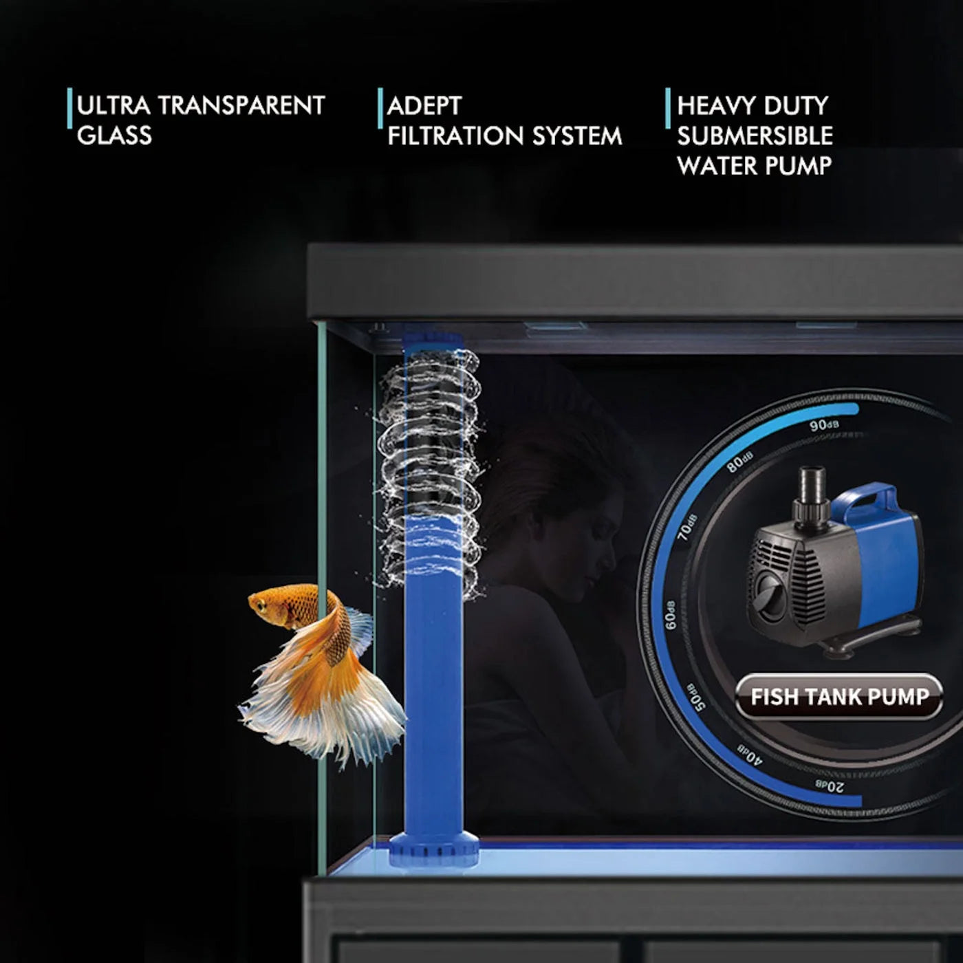 200 Gallon Tempered Glass All-in-one Aquarium White and Silver L71429