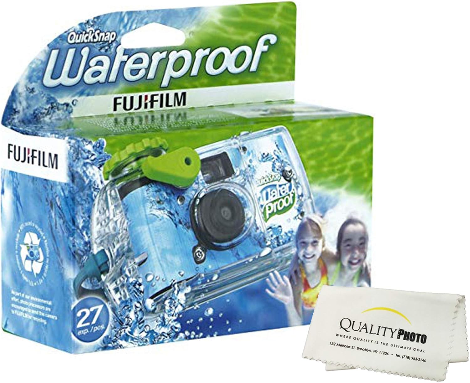Waterproof 35mm Camera 800 Film 27 Exposures with Microfiber Cloth J940744