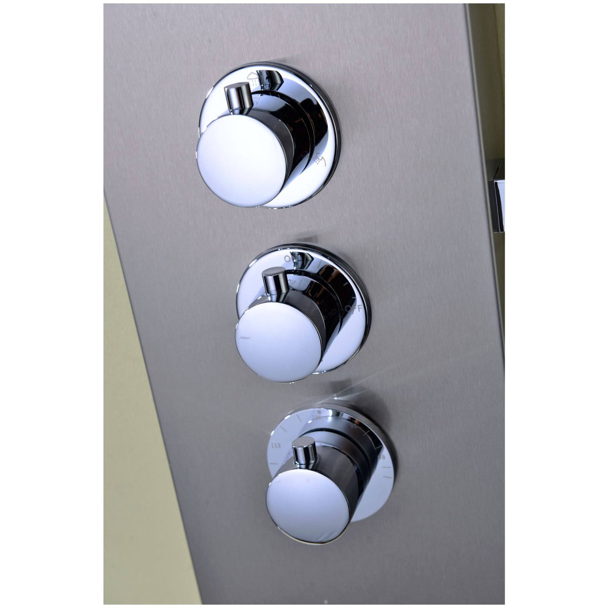 Brushed Stainless Steel 2-Jetted Shower Panel with Heavy Rain Shower and Spray Wand J71095