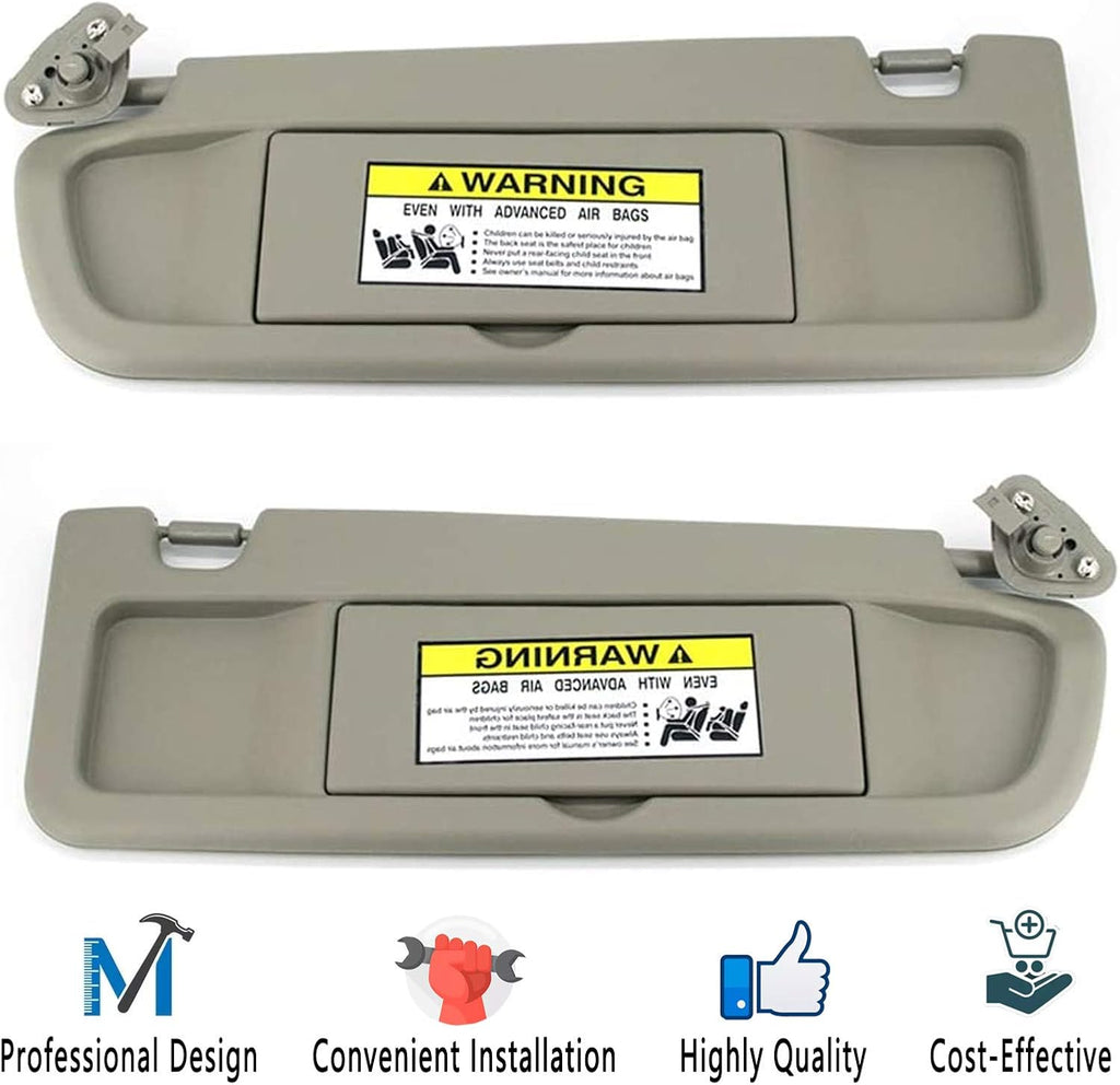 Warm Gray Sun Visors Pair for Honda Civic 2009-2011, Pack of 2 P51764