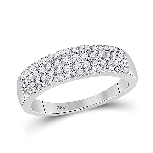 10kt White Gold Diamond Pave Band Ring Size 7 I782826