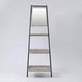 Metal and Wood Three-Tier Ladder Shelf Bookcase Q291646