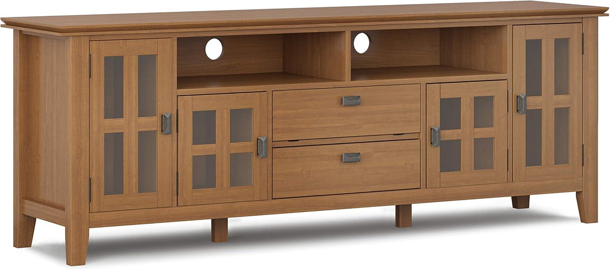 72 inch Solid Wood TV Media Stand with Glass Doors A498798