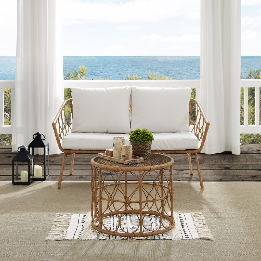 Natural Wicker Outdoor Conversation Set Q653