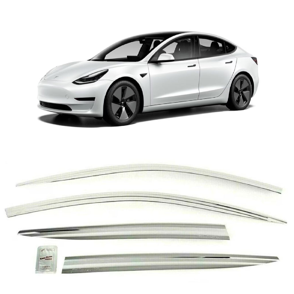 Chrome Side Window Visors Rain Guards Deflectors C168978