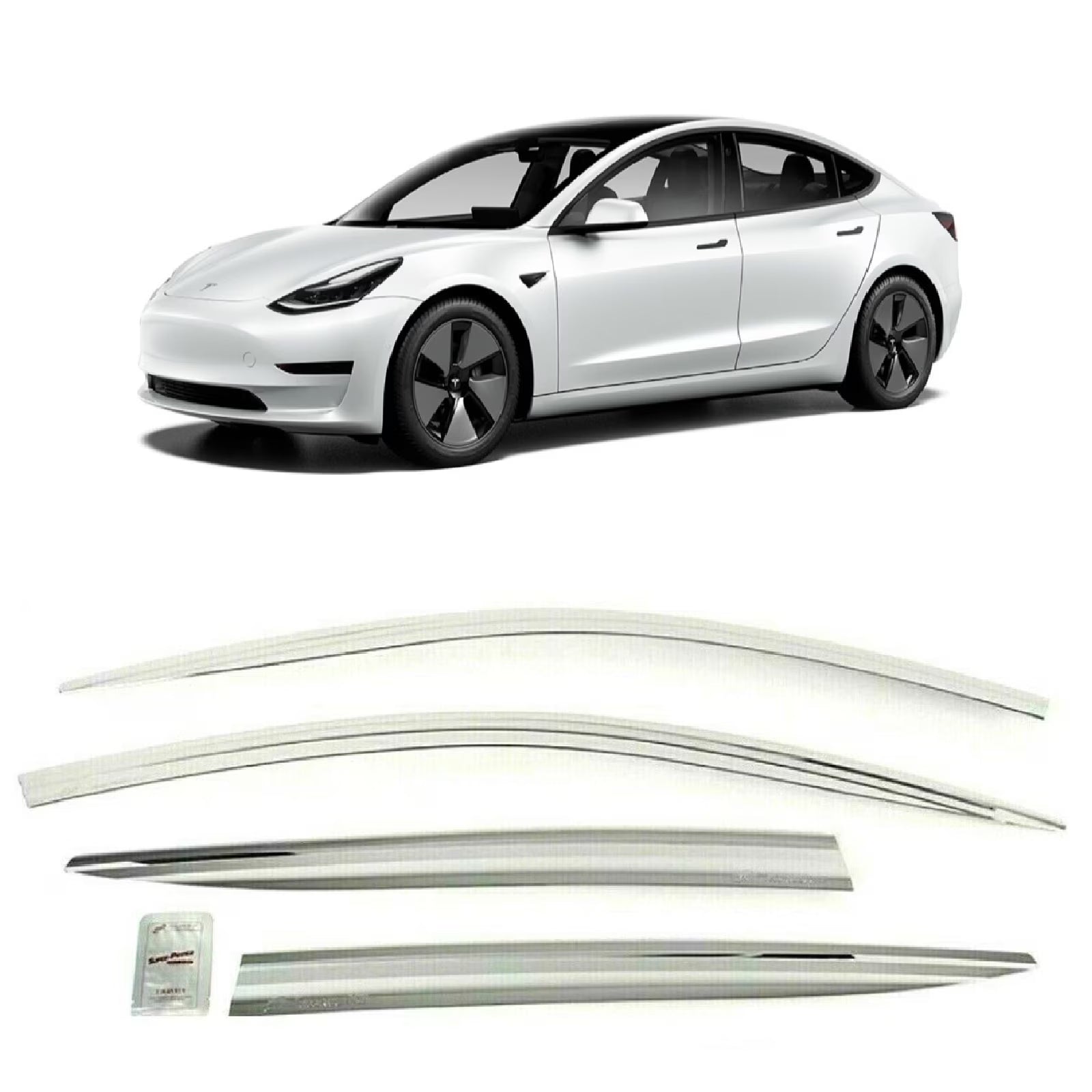 Chrome Side Window Visors Rain Guards Deflectors C168978