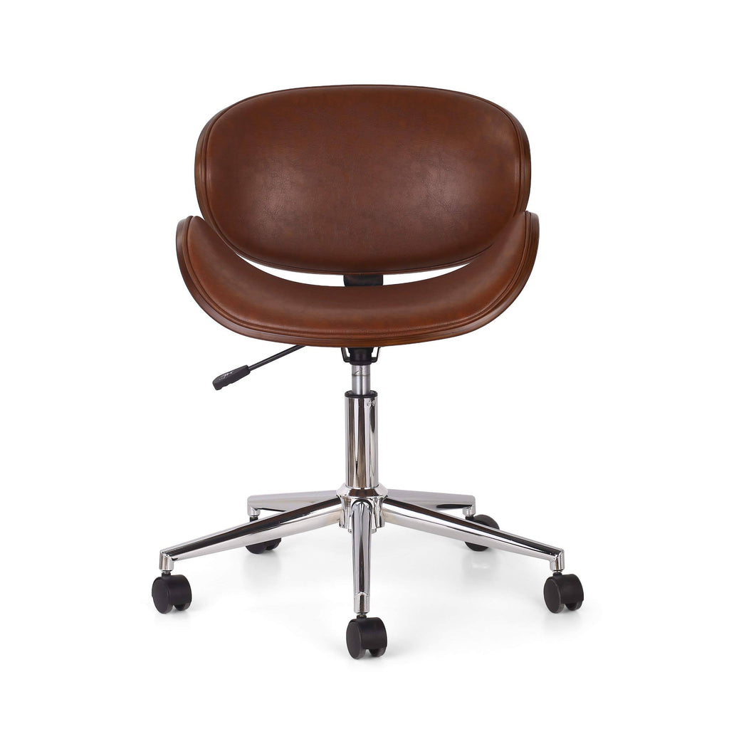 Cognac Brown Armless Office Chair M167
