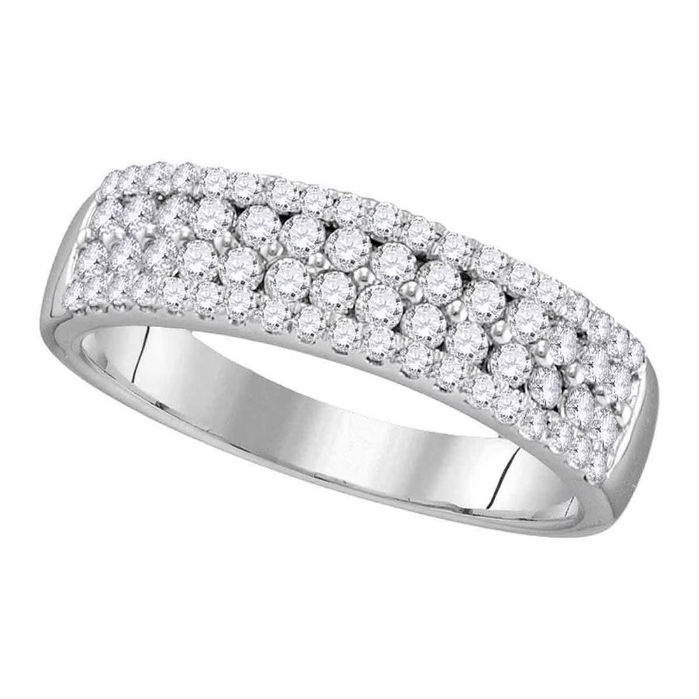 10kt White Gold Diamond Pave Band Ring Size 7 I782826