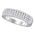 10kt White Gold Diamond Pave Band Ring Size 7 I782826