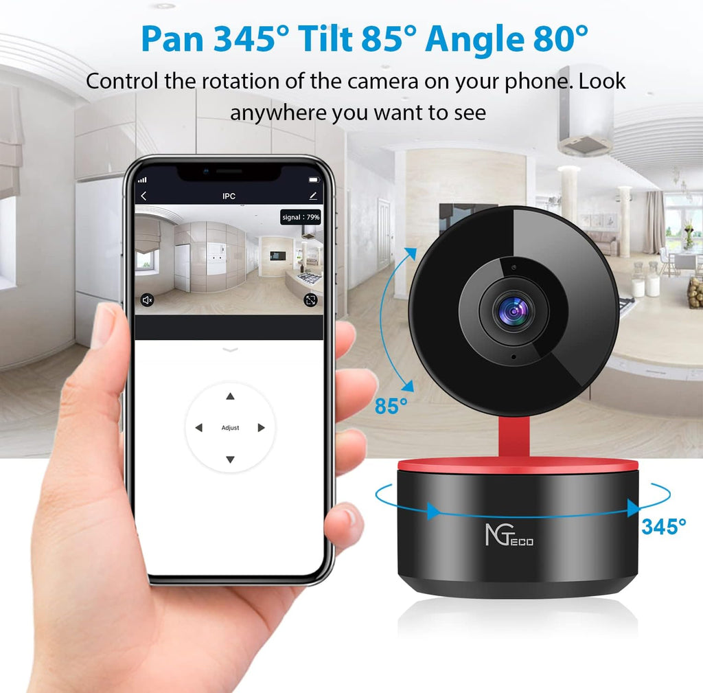 1080P WiFi Security Camera Indoor with Night Vision 2 Way Audio, Pack of 2 H678236