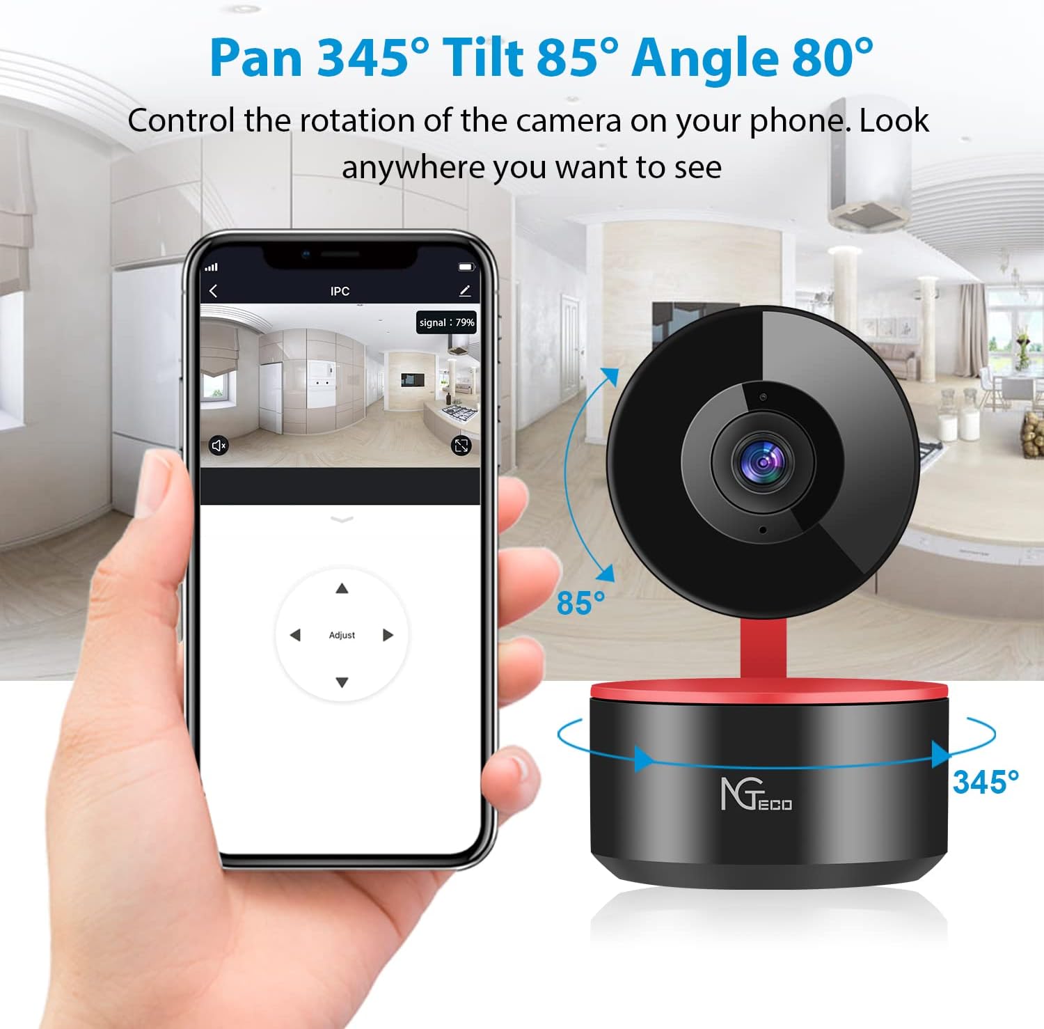 1080P WiFi Security Camera Indoor with Night Vision 2 Way Audio, Pack of 2 H678236