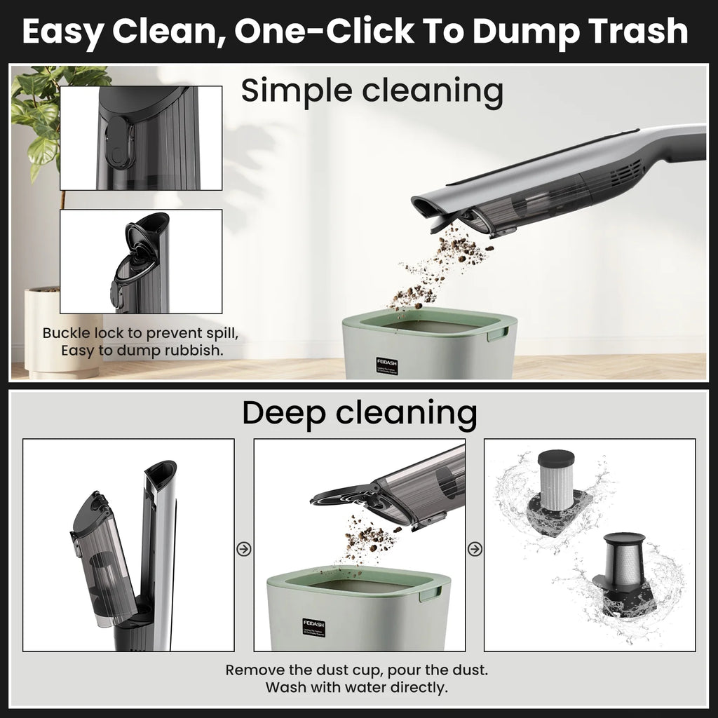 Handheld Vacuum Cleaner Cordless 18000PA 7500mAh Rechargeable Car Vacuum with 2 Suction Modes A534