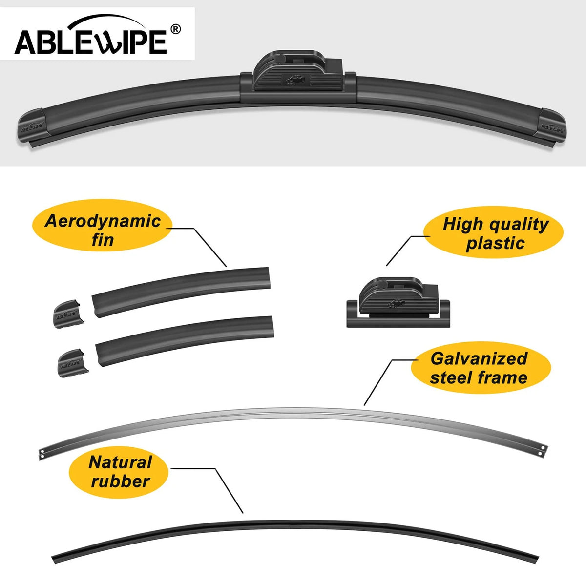 22" + 21" Windshield Wiper Blades Set of 2 Y1688