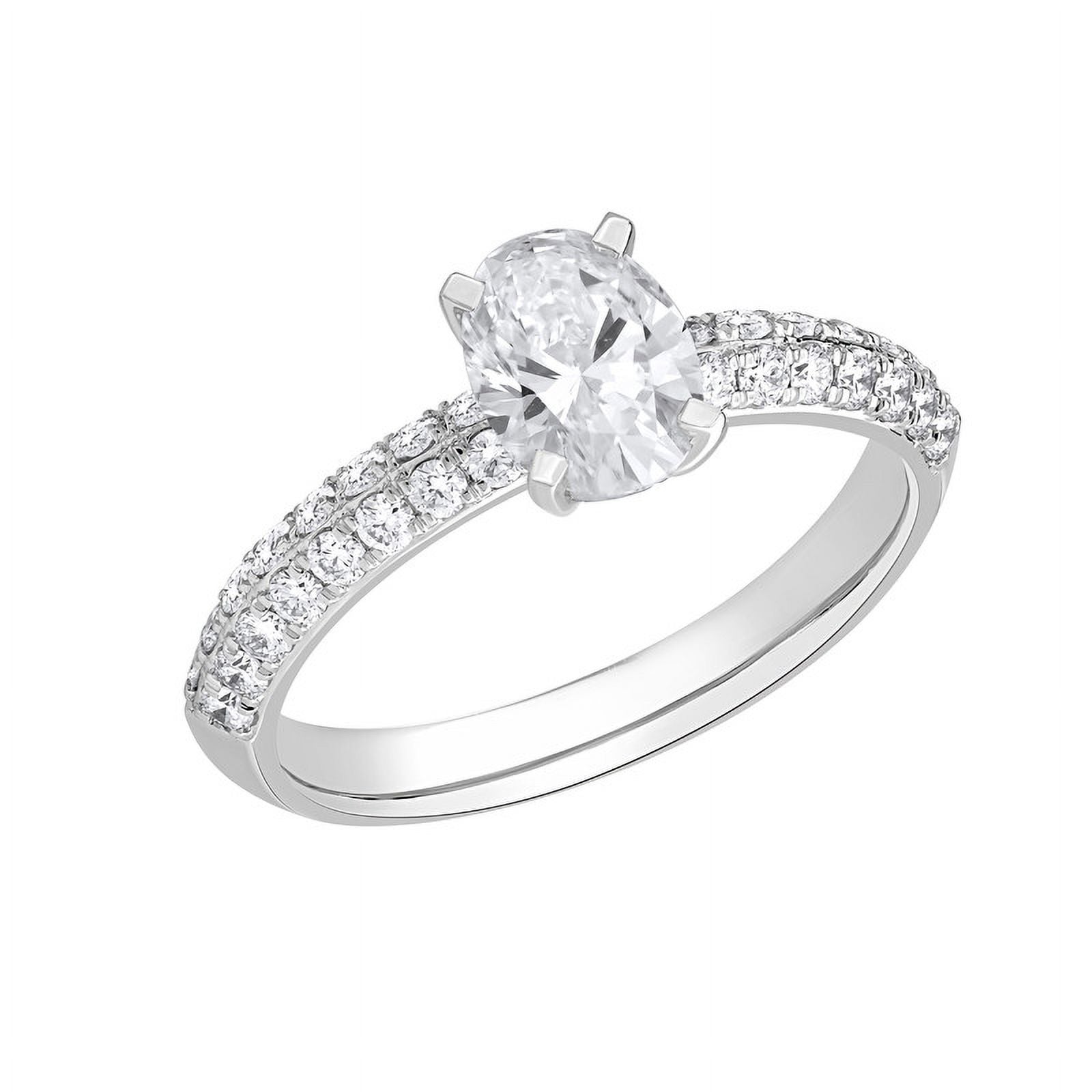 Oval Cut Lab Created Diamond Solitaire Halo Ring in 14K Solid White Gold Y6711