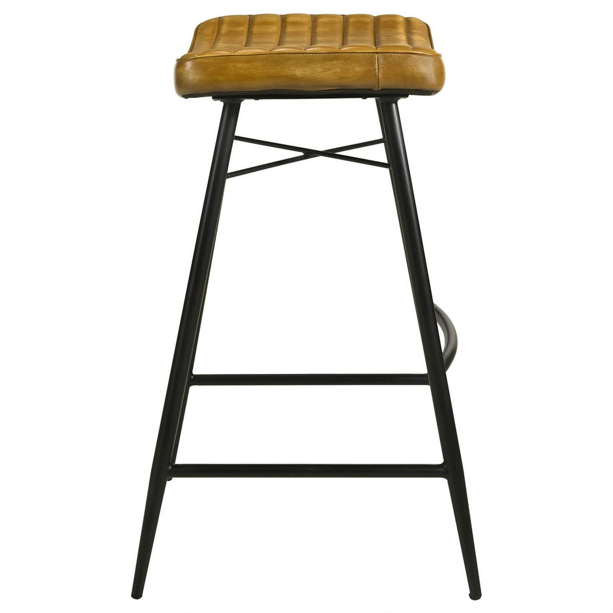 Antique Camel/Black Leather Bar Stool Y573