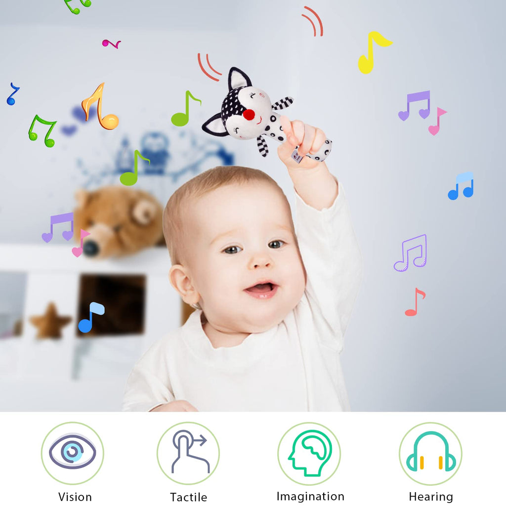 Baby Soft Rattles Teether Plush Rings for Infants U9958
