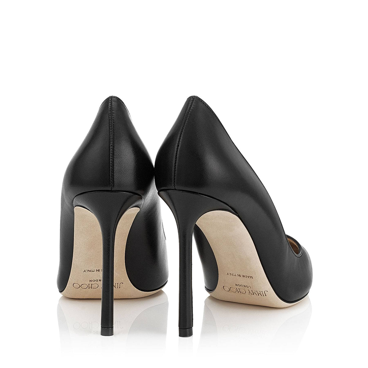 Black Leather Pump C7678