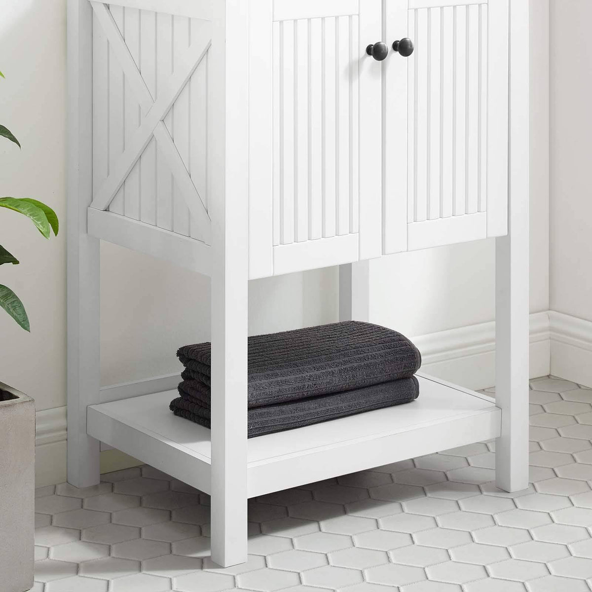 White Bathroom Vanity Cabinet B1464