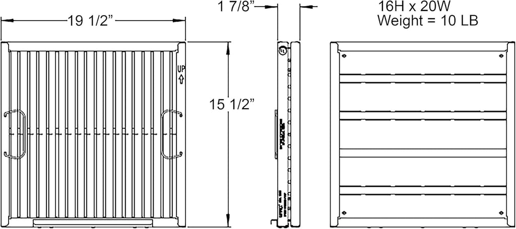 16 x 16 Stainless Steel Baffle Restaurant Hood Filter L187751