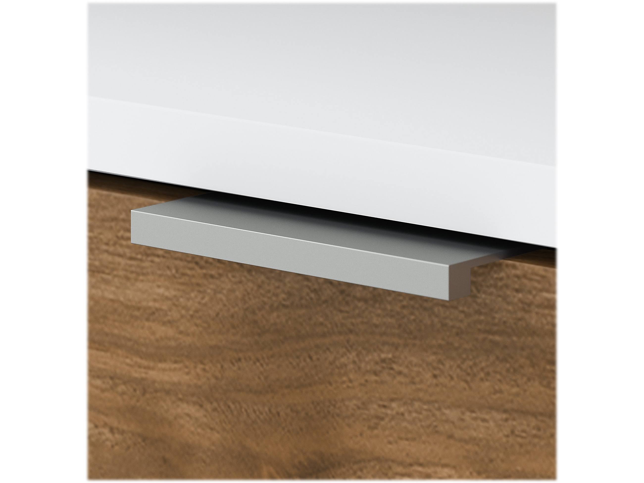 72w Desk with Drawers and Storage Cabinet Fresh Walnut White X8299