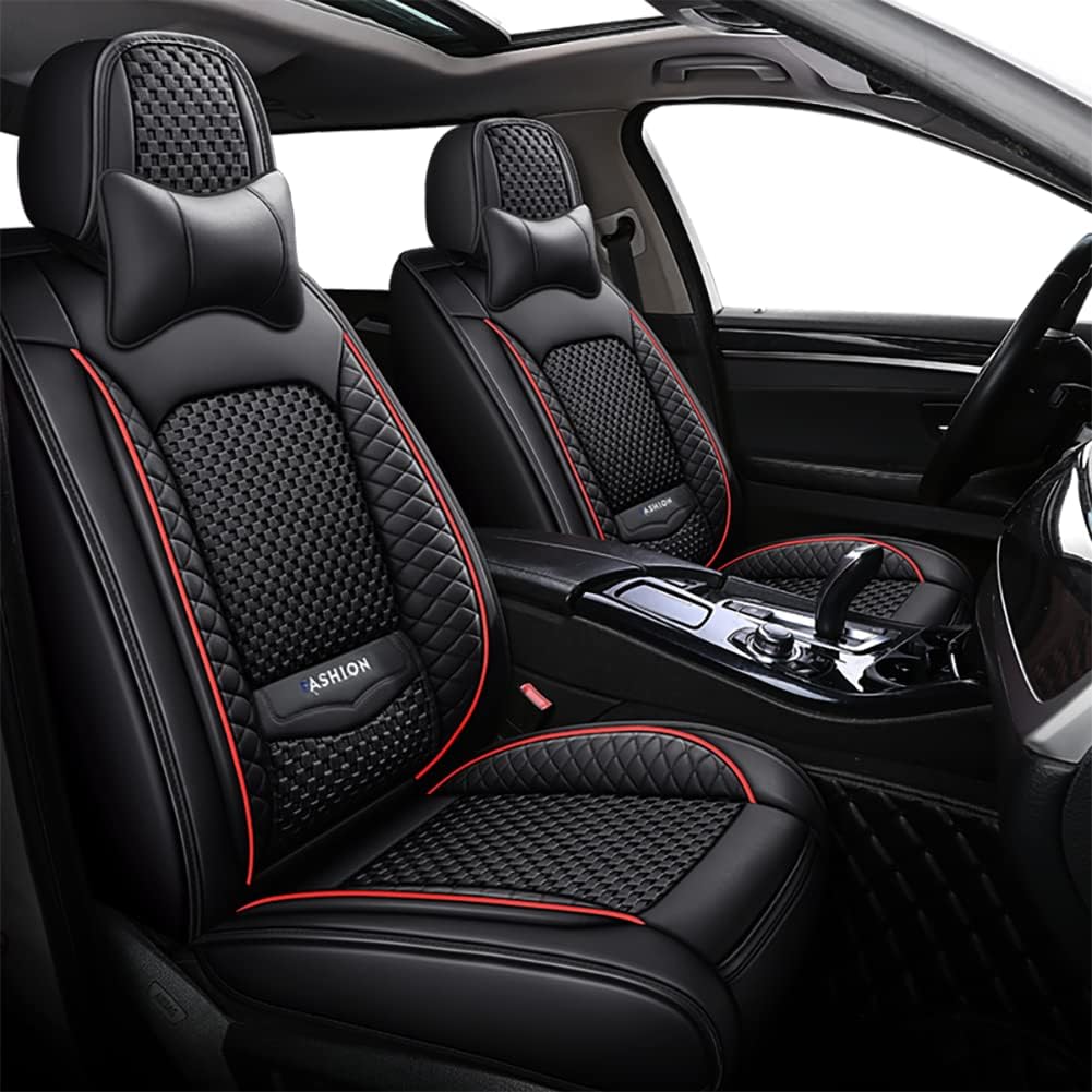 5 Seats Full Set Car Seat Covers with Lumbar Support U5139