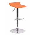 Orange Vinyl Adjustable Height Bar Stool with Chrome Base I75029