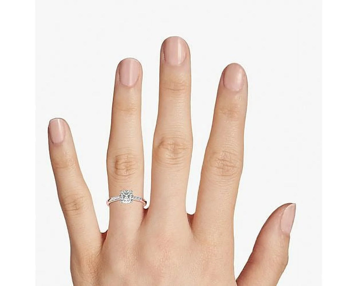 14K Rose Gold Solitaire Diamond Ring Y3729