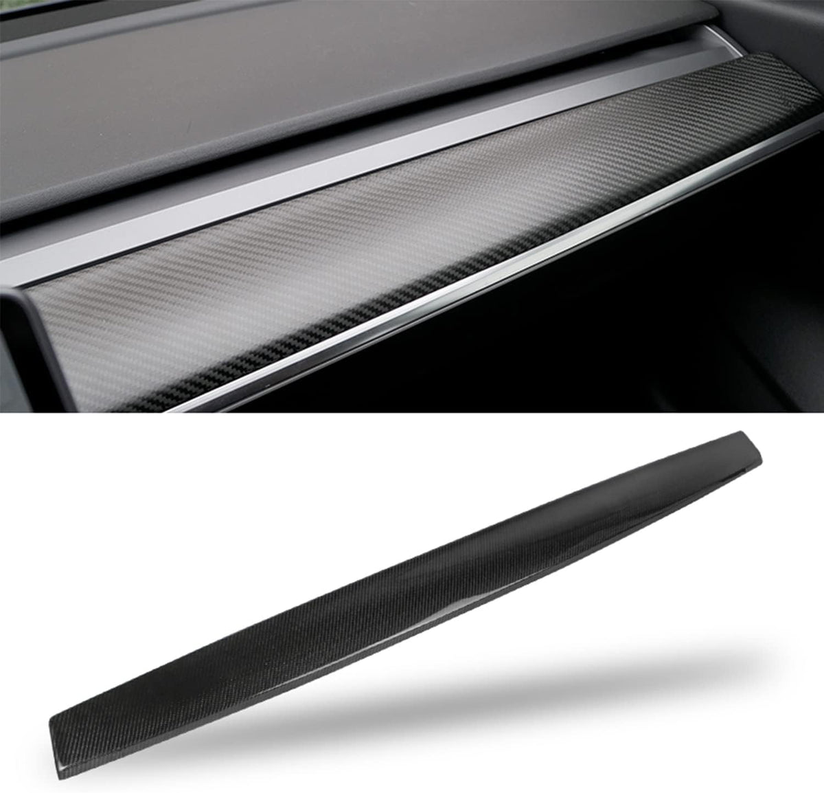 Matte Carbon Fiber Dashboard Cover Wrap for Tesla Model 3 / Y S527