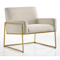 Steel & Velvet Upholstered Lounge Accent Chair in Abalone Gray N762384