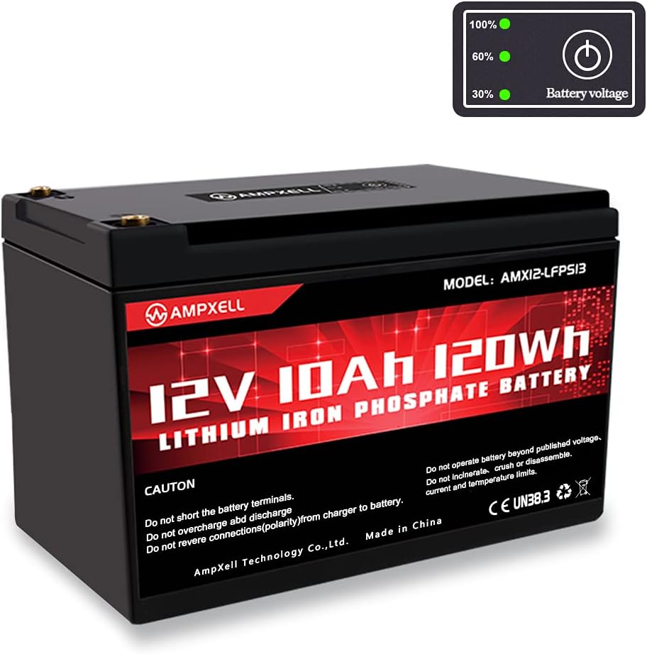 12V 8Ah Deep Cycle LiFePO4 Battery Pack of 2 P883