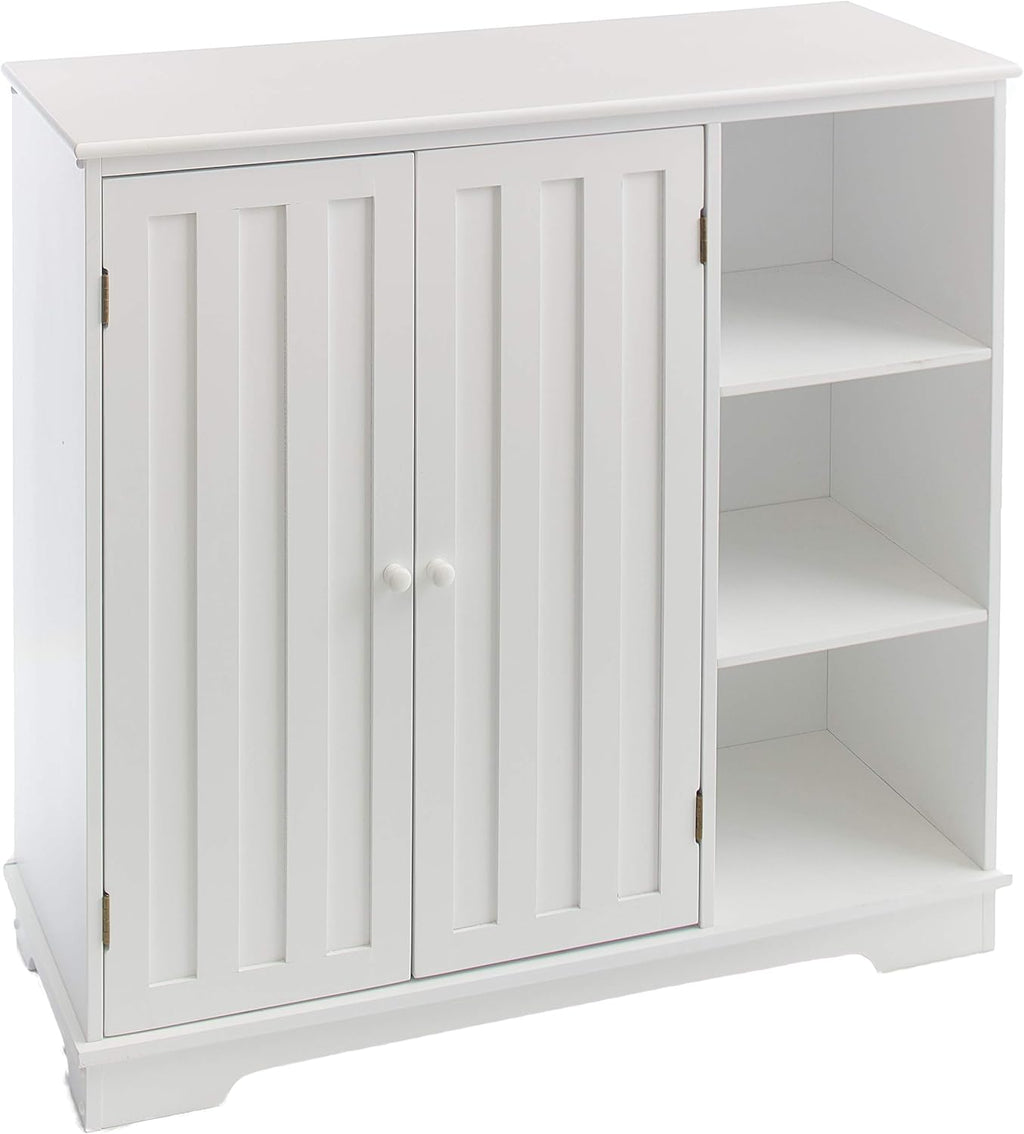 Red Beadboard Buffet Cabinet with Storage V14214