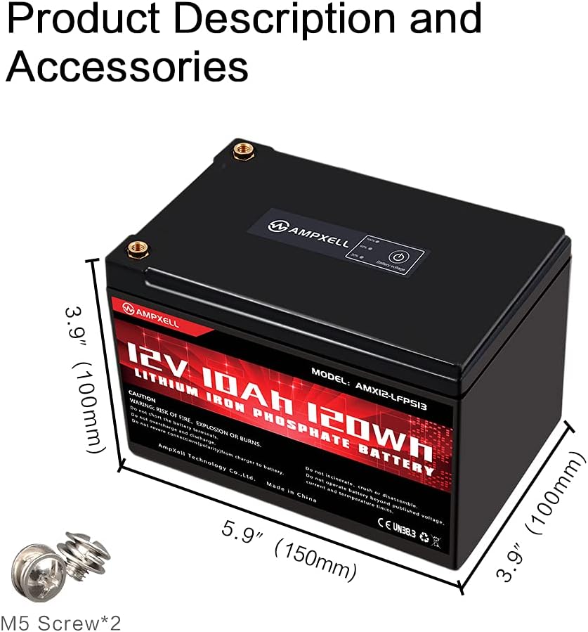 12V 8Ah Deep Cycle LiFePO4 Battery Pack of 2 P883