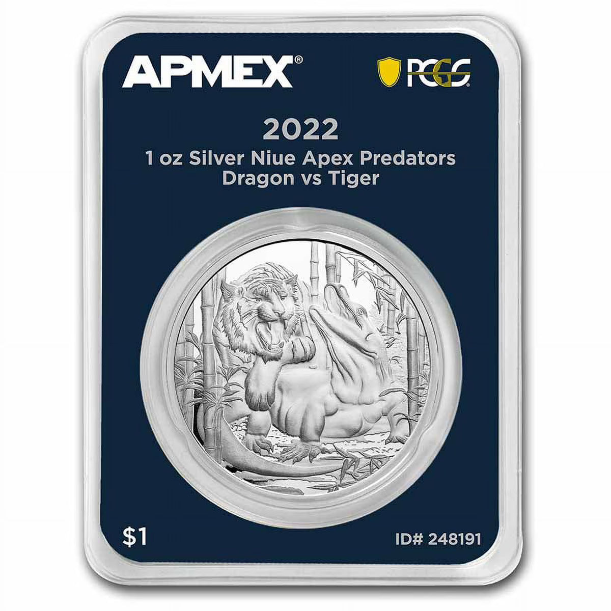 Silver Apex Predators Dragon vs Tiger Coin F43642