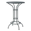 White Aurora Hammered Round Bistro Table with Mesh Top Z7391