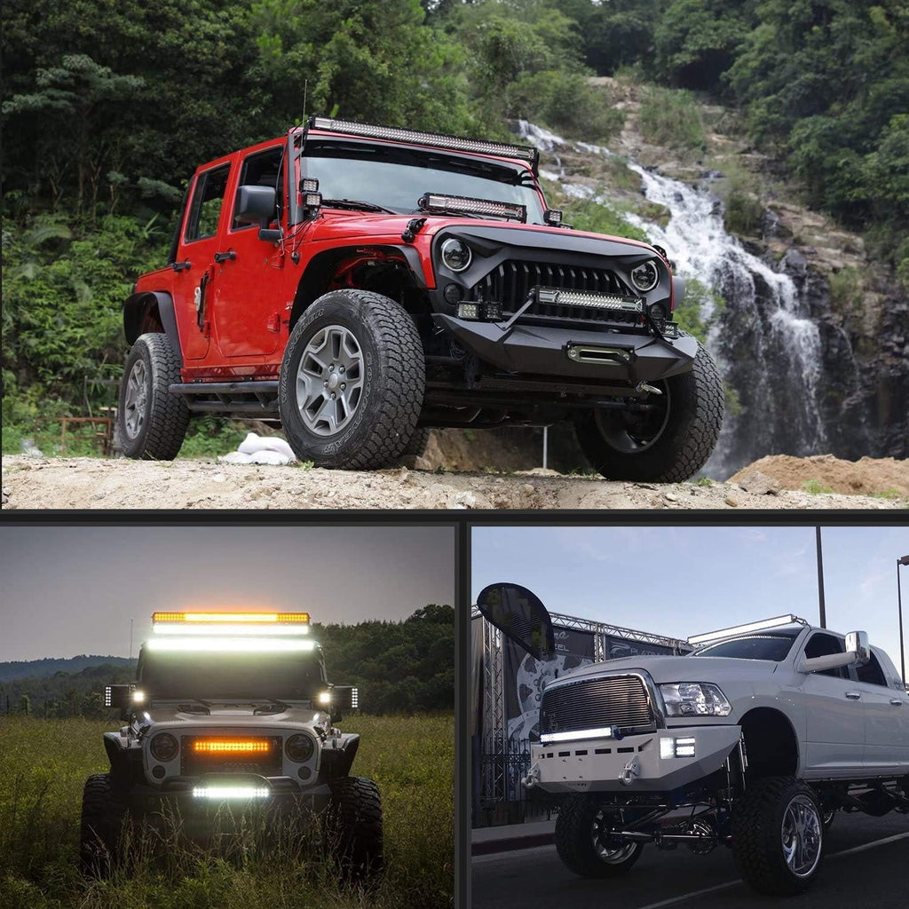 LED Light Bar 42Inch 648W Triple Row Flood Spot Combo 43000LM Driving Lights Z4930