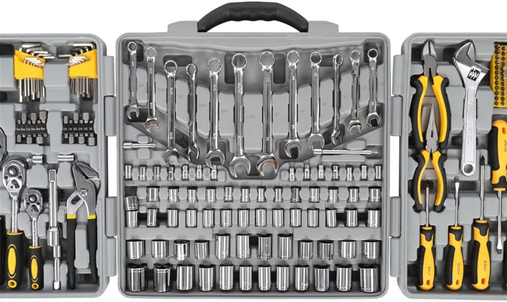 205 Piece General Household Hand Tool Kit with Plastic Toolbox Storage Case V353421
