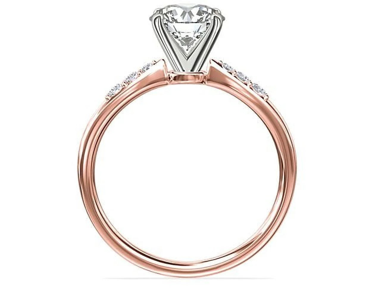 14K Rose Gold Solitaire Diamond Ring Y3729