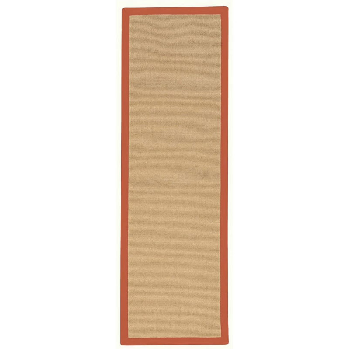 Machine Tufted Wool Sisal and Burnt Orange Rug I941214