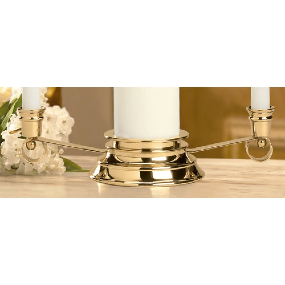 Gold Curved Bottom Unity Candle Holder W41692