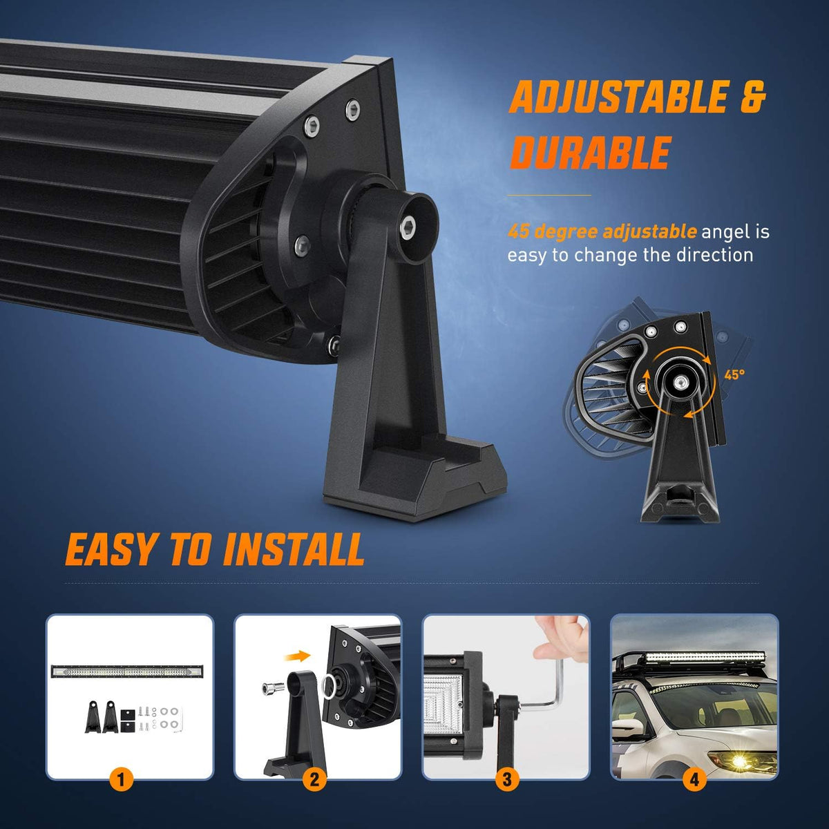 LED Light Bar 42Inch 648W Triple Row Flood Spot Combo 43000LM Driving Lights Z4930