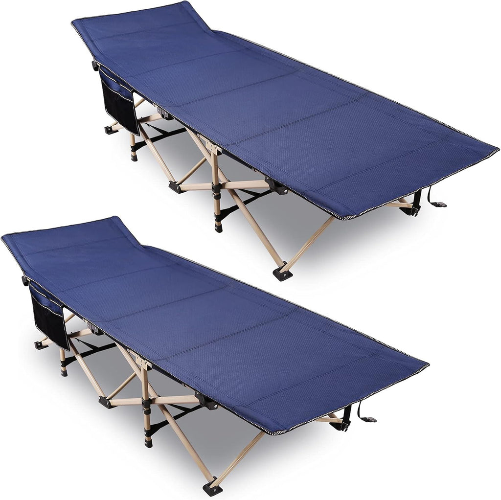 Blue Gray Green Extra Wide Folding Camping Cot Q991708