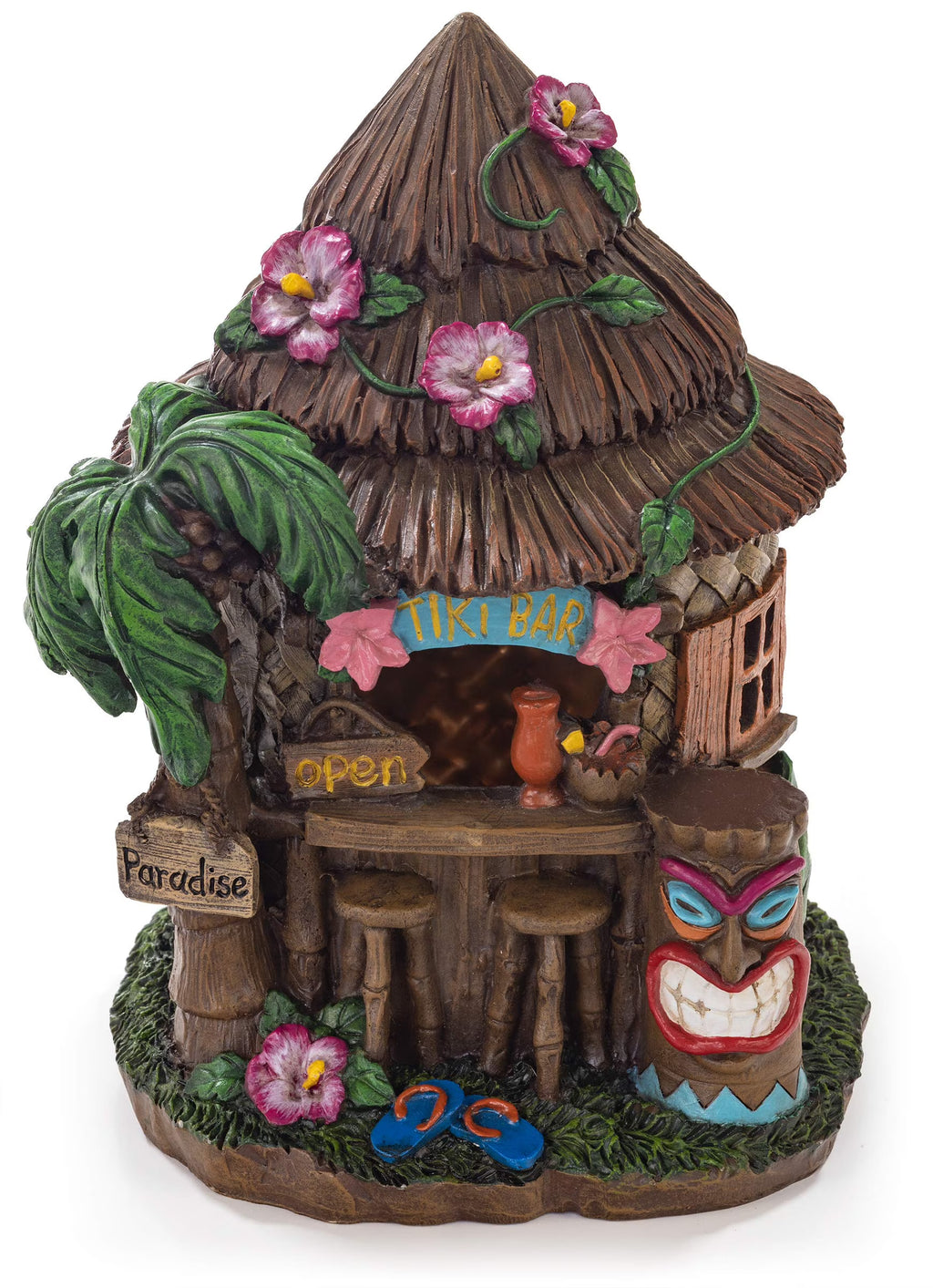 Tiki Hut Solar Powered LED Outdoor Decor N9612
