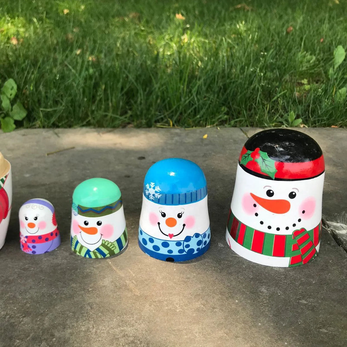 5-layer Snowman Nesting Dolls Matryoshka Wooden Toys U6083