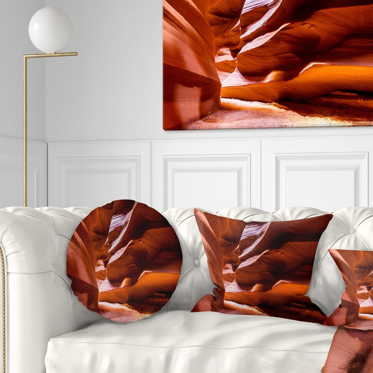 Antelope Canyon Landscape Photo Throw Pillow 18 in. x 18 in. M6676