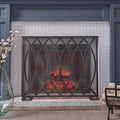Black Brushed Silver Iron Firescreen A101826