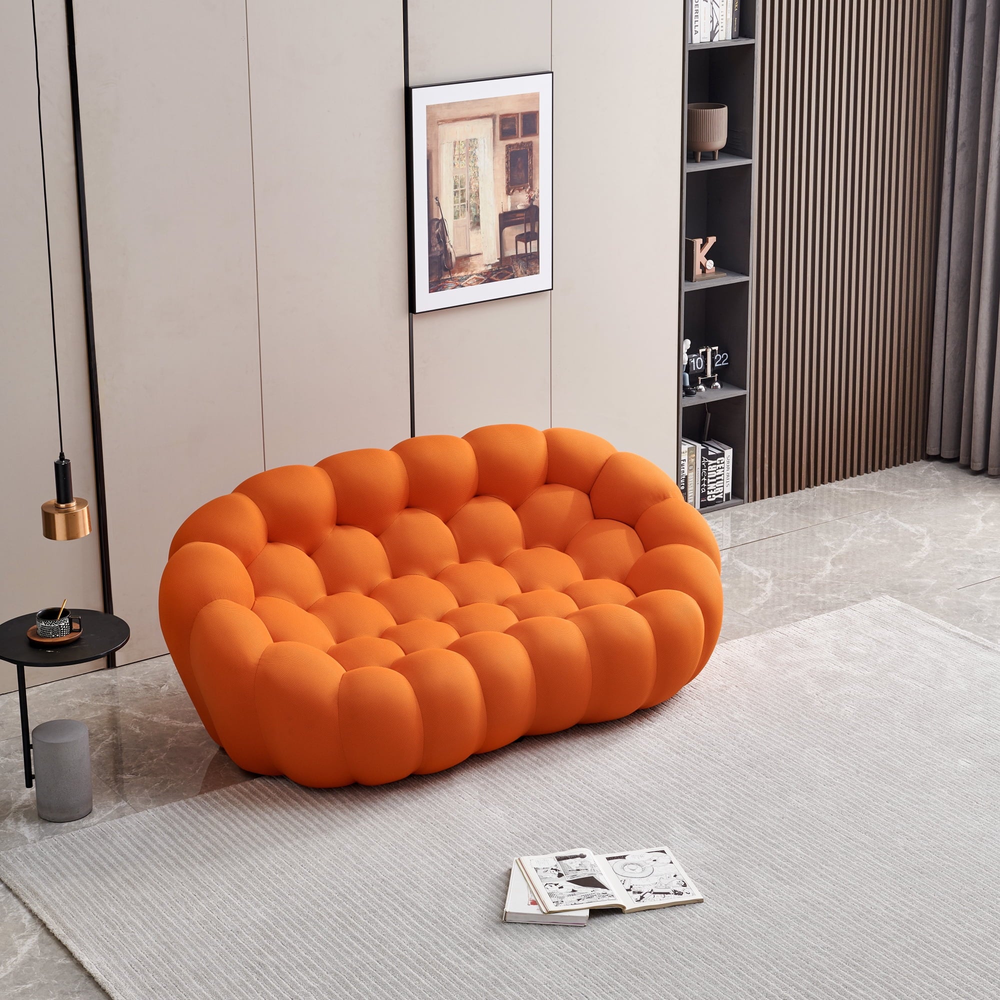 Orange Mesh Fabric Leisure Sofa K50906