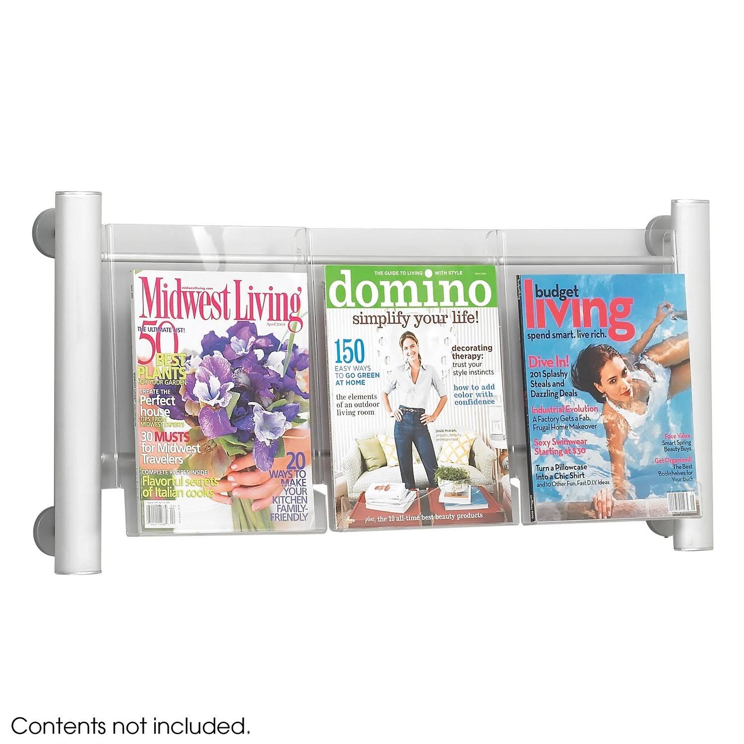 Silver 3 Pocket Magazine Rack T558881