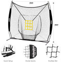 7 by 7 Feet Baseball Softball Hitting Pitching Net with Strike Zone X57172