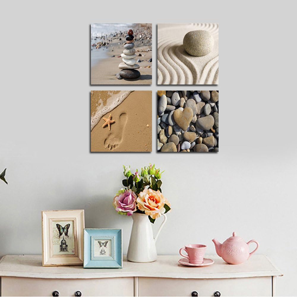 4 Piece Beach Canvas Prints Wall Art Y8248